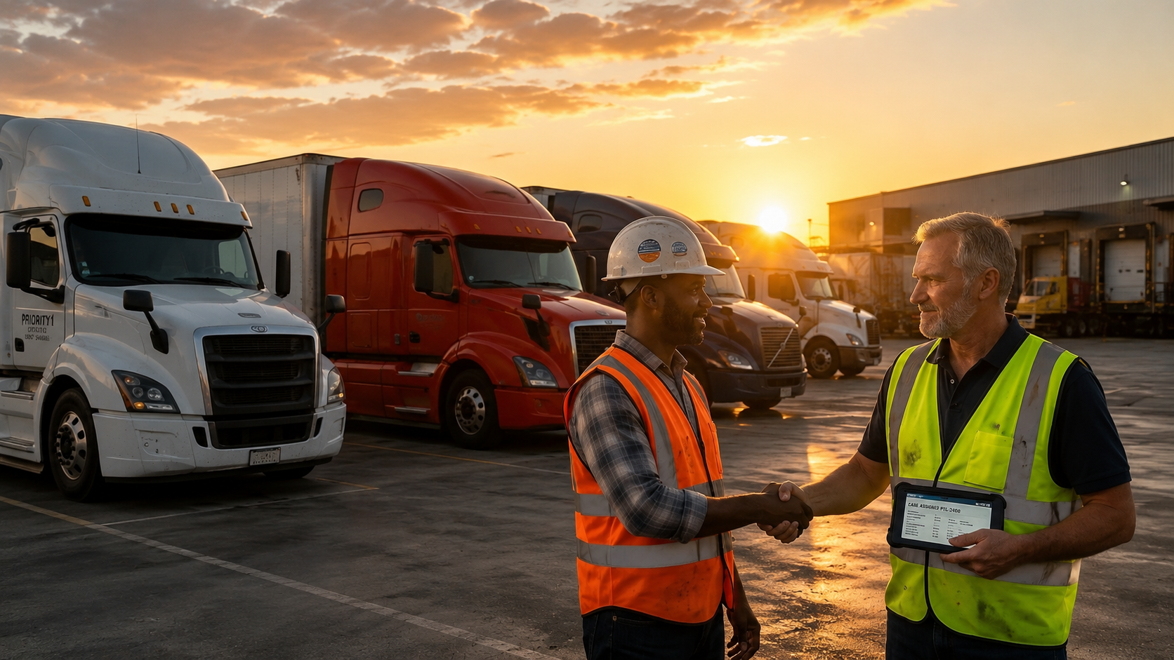 Fleet managers discussing safety solutions